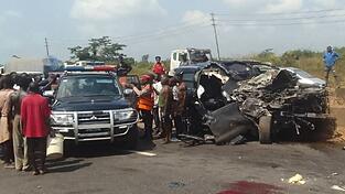 Die Unfallstelle des Unglücks, bei dem zwei Freunde von Boxstar Anthony Joshua ums Leben kamen. Die Unfallstelle des Unglücks, bei dem zwei Freunde von Boxstar Anthony Joshua ums Leben kamen.