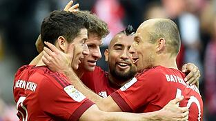Ein Bild, das demnächst wohl oft zu sehen sein wird: Die Bayern jubeln.