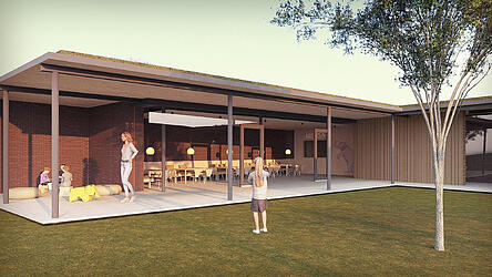 Viel Licht im Inneren, viel Schatten drau&szlig;en: Das neue Haus f&uuml;r Kinder St. Michael in Aufhausen, wie es sich die Planer vorstellen.