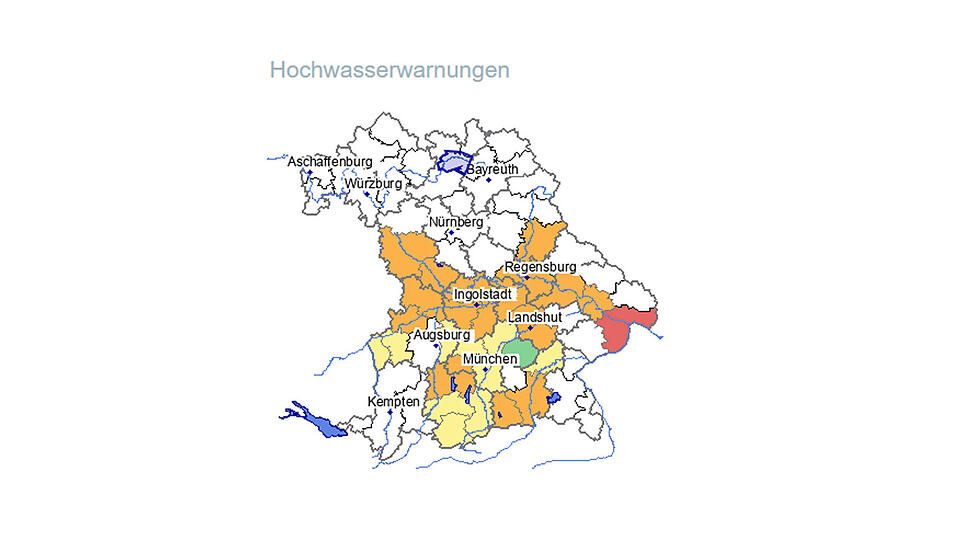 Hochwasser-Warnungen des HND (Stand: 10. Juni, 8 Uhr)