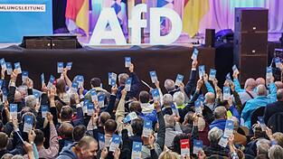 Die bayerische AfD trifft sich zu einem Parteitag. (Archivbild) Die bayerische AfD trifft sich zu einem Parteitag. (Archivbild)