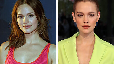 Vorher, nachher: Emilia Sch&uuml;le 2017 noch mit langen Haaren und 2019, als sie ab waren.