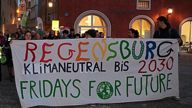 Klimastreik vor der Kommunalwahl.