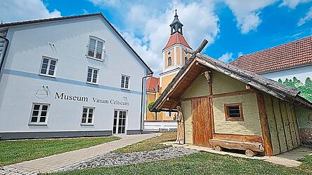 Mit den Römern kam der Wein. Die Amphore im Museum Vinum Celticum in Bruckberg verbindet beide Themen.