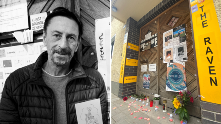Blumen und Kerzen am „Raven“ in der Rosengasse. Wirt Alfred Dick ist am Donnerstag gestorben - und viele Straubinger trauern.