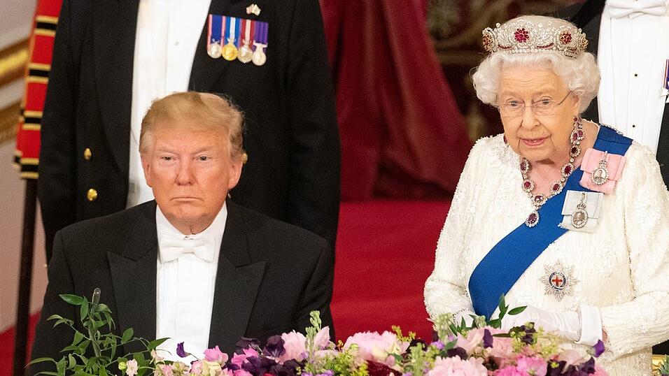 Trump war 2019 das erste Mal zum Staatsbesuch in Großbritannien und traf die Queen (Archivbild).