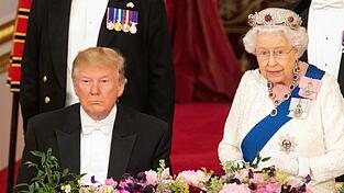 Trump war 2019 das erste Mal zum Staatsbesuch in Großbritannien und traf die Queen (Archivbild).