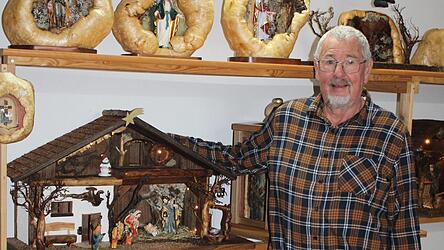 Max Stelzl aus Obergoßzell ist Krippenbauer aus Leidenschaft.