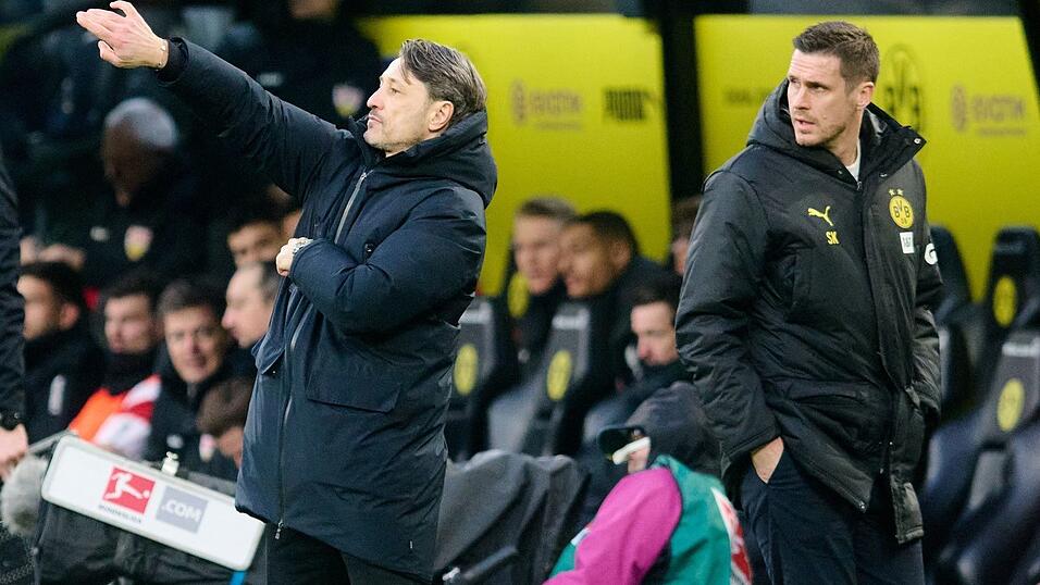 Kein BVB-Duo mehr: Trainer Niko Kovac (l) muss k&uuml;nftig ohne Sportdirektor Sebastian Kehl (r) auskommen. (Archivbild)