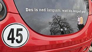 45 Stundenkilometer schnell - auf gerader Strecke. Die einen nehmen es mit Humor, die anderen empfinden die Mini-Autos als Verkehrshindernis.