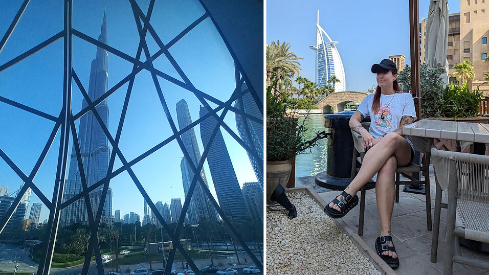 Kati war zur richtigen Jahreszeit in Dubai, dort hat es gerade „angenehme“ 30 Grad Celsius. Im Sommer kann es in der Wüsten-Metropole noch deutlich heißer werden.