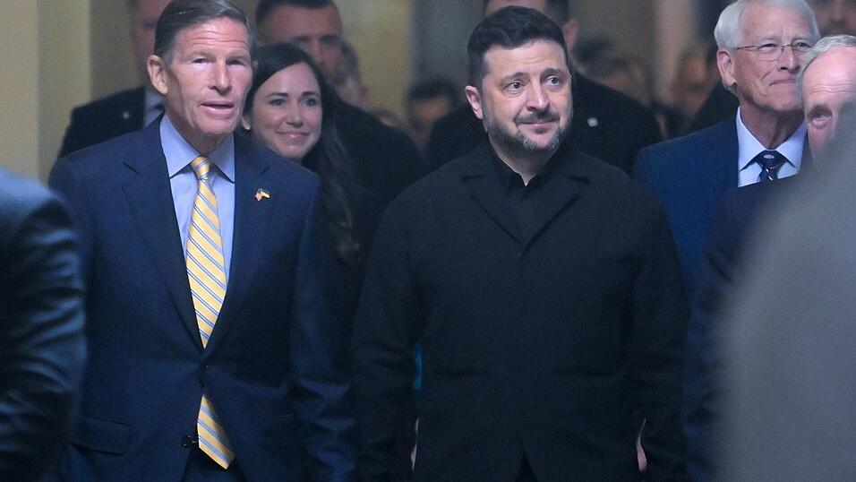 Der ukrainische Pr&auml;sident Wolodymyr Selenskyj traf vergangene Woche in Washington unter anderem den demokratischen Senator Richard Blumenthal. (Archivbild)