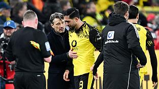 Emre Can (m) musste beim Topspiel gegen den FC Bayern ausgewechselt werden. Emre Can (m) musste beim Topspiel gegen den FC Bayern ausgewechselt werden.