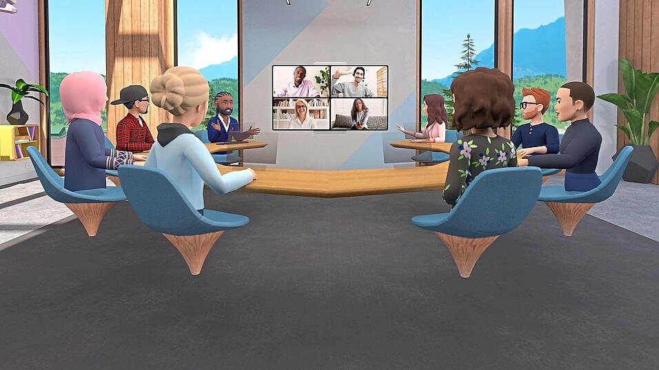 Sieht so das Metaversum einmal aus? Vielleicht, zumindest wenn es nach Meta, ehemals Facebook, geht. Diese von dem Netzwerk zur Verfügung gestellte Illustration zeigt einen virtuellen Raum.