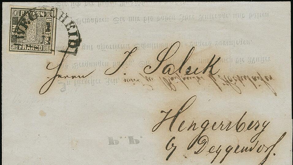 Ersttagsbrief der ersten deutschen Briefmarke 'Schwarzer Einser'. Ersttagsbrief der ersten deutschen Briefmarke 'Schwarzer Einser'.