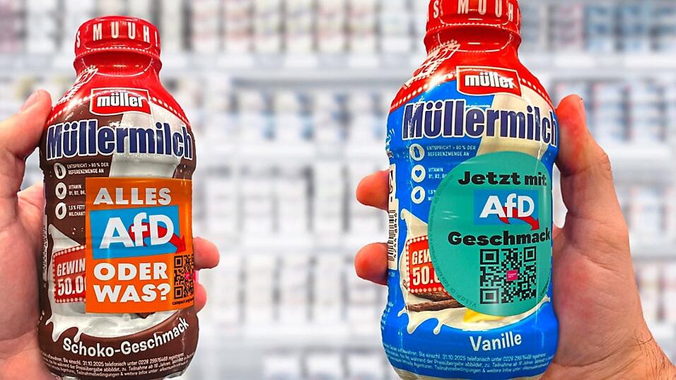 &bdquo;Alles AfD oder was?&ldquo; Mehr als 90.000 Unterst&uuml;tzer haben diese Sticker laut Campact bereits im Internet bestellt.