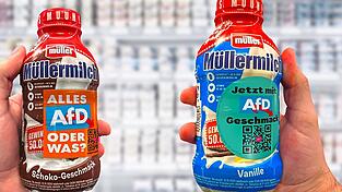 &bdquo;Alles AfD oder was?&ldquo; Mehr als 90.000 Unterst&uuml;tzer haben diese Sticker laut Campact bereits im Internet bestellt.
