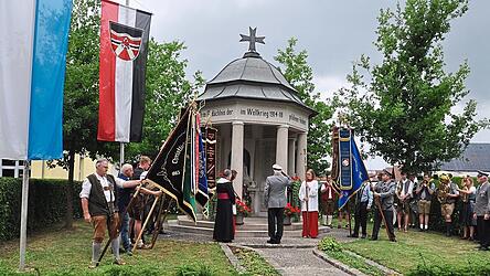 Die Gedenkfeier am Kriegerdenkmal bildete am Freitag den Auftakt der Festlichkeiten.