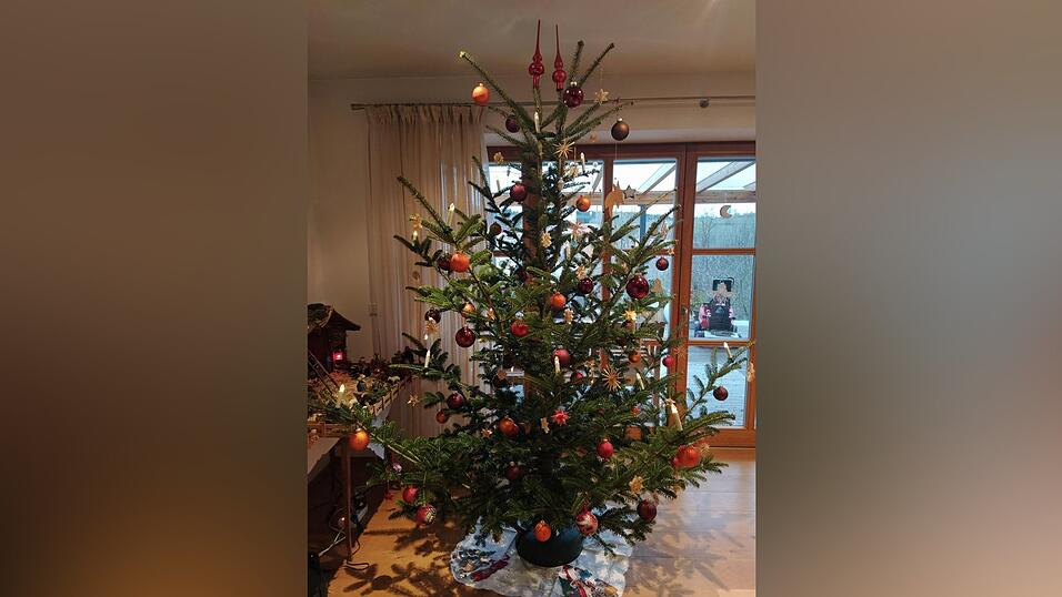 In ungew&ouml;hnlichen Zeiten (von Corona) gibt's auch au&szlig;ergew&ouml;hnliche Christb&auml;ume. Wir haben heuer einen mit 2 Giebeln.