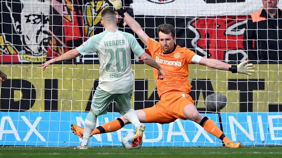 Traf zur Bremer Führung in Leverkusen: Romano Schmid. Traf zur Bremer Führung in Leverkusen: Romano Schmid.