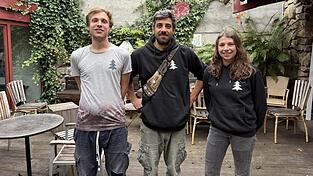 Die Vereinsmitglieder Julian Schnitzbauer (v. l.), Tim Falk und Natalja Krampfl.