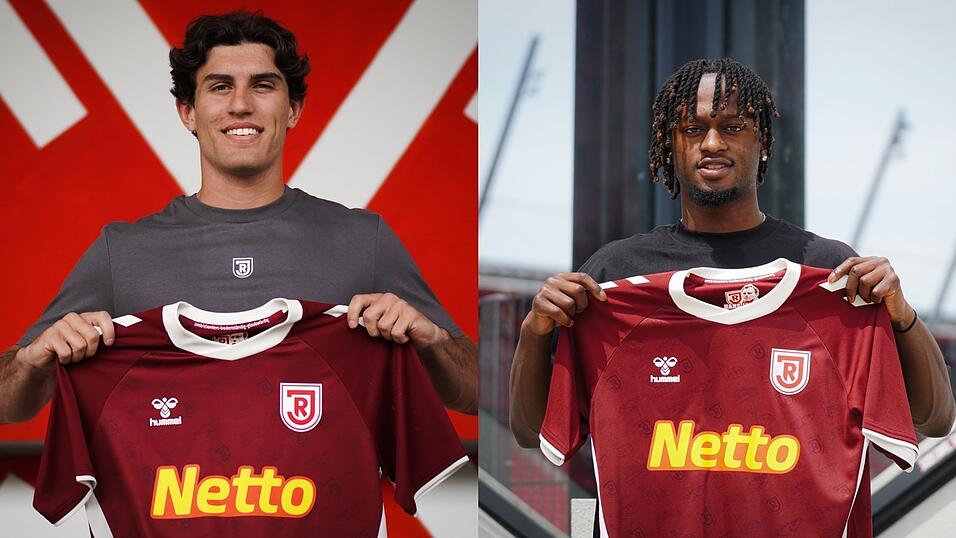 Benedikt Bauer (links) hat und Davis Asante (rechts) haben beim SSV Jahn Regensburg beide einen Zweijahresvertrag unterschrieben.