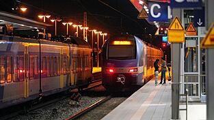 Leere Züge am Bahnhof Rosenheim in Bayern. Leere Züge am Bahnhof Rosenheim in Bayern.