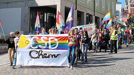 Cham ist bunt - das zeigt der farbenfrohe Umzug durch die Straßen beim letztjährigen CSD auf den ersten Blick.(Archiv)
