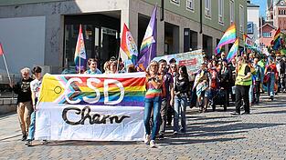 Cham ist bunt - das zeigt der farbenfrohe Umzug durch die Straßen beim letztjährigen CSD auf den ersten Blick.(Archiv)