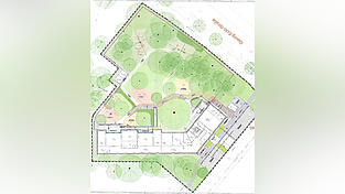 Mitten im Gr&uuml;nen entsteht die neue Kindertagesst&auml;tte in Pielweichs.