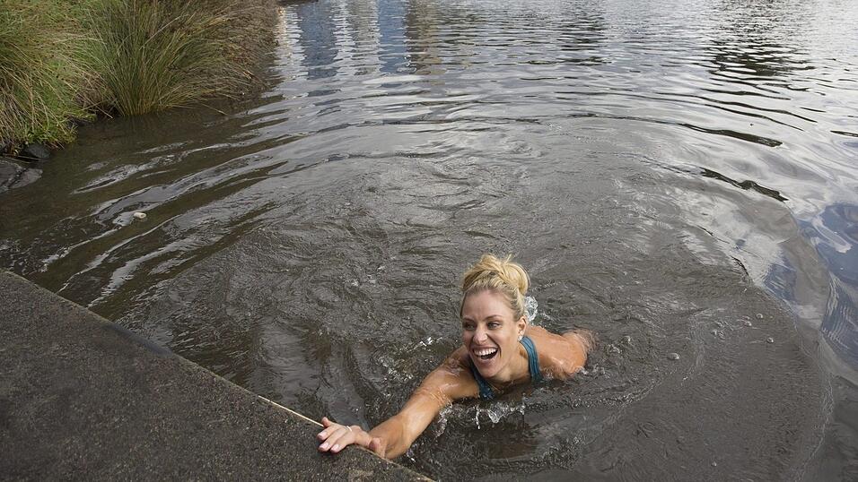 Nach ihrem Triumph in Melbourne 2016 sprang Angelique Kerber in den Yarra River.