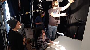 Das Team der Keksfabrik beim Dreh der Freistunde-Kinospots. Das Team der Keksfabrik beim Dreh der Freistunde-Kinospots.