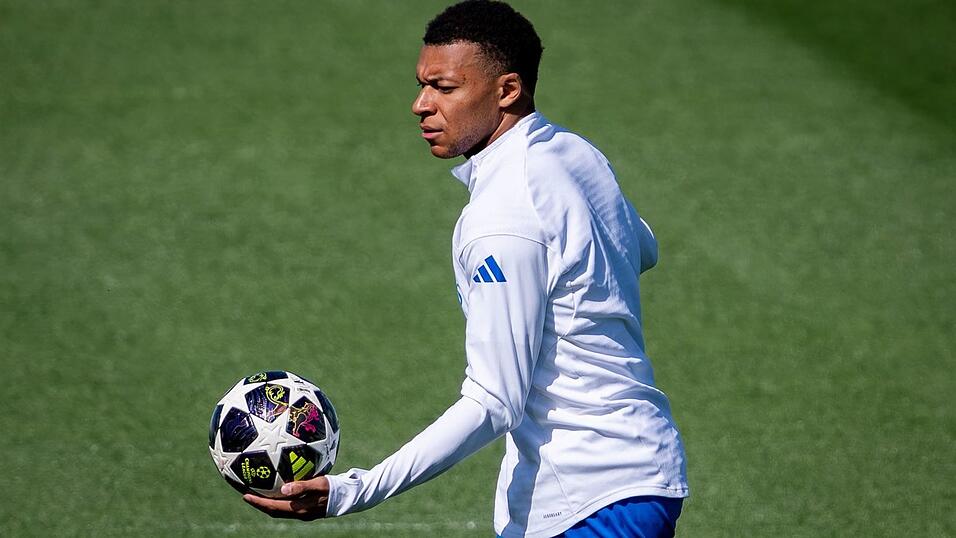 Kylian Mbapp&eacute; beim Real-Training. Der Franzose f&uuml;hrt mit 13 Treffern die Torsch&uuml;tzenliste der Champions League an - vor Harry Kane.