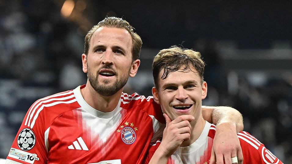 Zwei Anführer vereint im Jubel: Harry Kane und Joshua Kimmich. Zwei Anführer vereint im Jubel: Harry Kane und Joshua Kimmich.