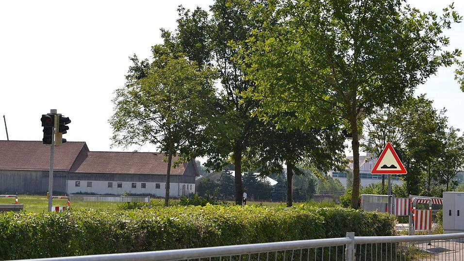 Diese Ampelanlage soll Pendler sch&uuml;tzen, die am Ausweichparkplatz die Stra&szlig;e &uuml;berqueren m&uuml;ssen.