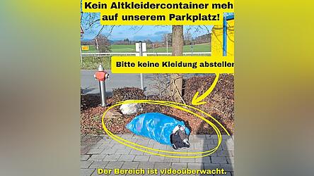 Obwohl der Container weg ist, werden nach wie vor S&auml;cke abgelegt. Die Arbeit hat der Edeka-Markt, auf dessen Grundst&uuml;ck der Sammelbeh&auml;lter stand. Deshalb wendet sich der Marktleiter nun im Internet an die Bev&ouml;lkerung.