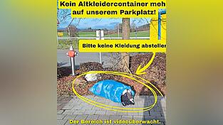 Obwohl der Container weg ist, werden nach wie vor Säcke abgelegt. Die Arbeit hat der Edeka-Markt, auf dessen Grundstück der Sammelbehälter stand. Deshalb wendet sich der Marktleiter nun im Internet an die Bevölkerung. Obwohl der Container weg ist, werden nach wie vor Säcke abgelegt. Die Arbeit hat der Edeka-Markt, auf dessen Grundstück der Sammelbehälter stand. Deshalb wendet sich der Marktleiter nun im Internet an die Bevölkerung.