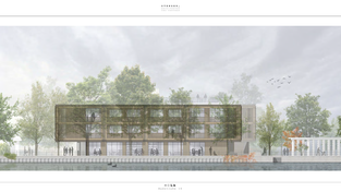 Die Uferansicht des aktuellen Entwurfs für den Neubau auf der Mühleninsel. Die Uferansicht des aktuellen Entwurfs für den Neubau auf der Mühleninsel.