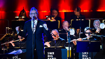 Götz Alsmann stand gemeinsam mit der SWR Big Band auf der großen Rivertone-Bühne.