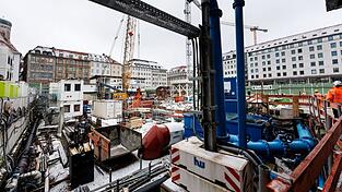 Die laut Bahn tiefste Baustelle Deutschlands: Die neue Haltestelle Marienhof für die zweite S-Bahn-Stammstrecke. (Archivbild)