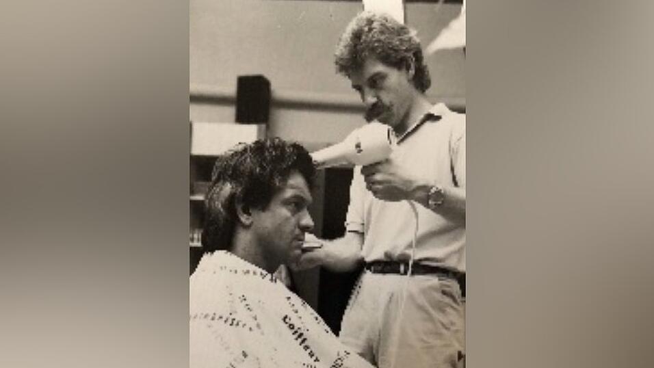 Michael Gartner senior (r.) mit Bodybuilder Hans Ossner im Jahr 1984.