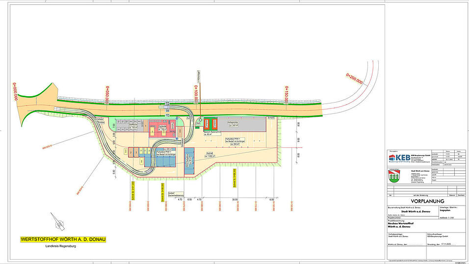 Diesem Bauplan für den neuen Wertstoffhof hat der Stadtrat am Donnerstagabend zugestimmt.