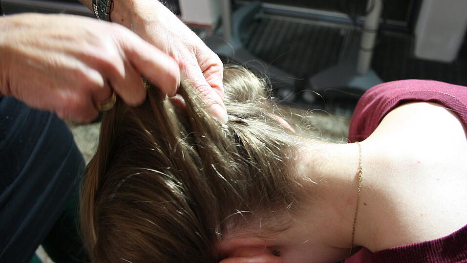 Schritt 2: Dann geht es ans Flechten: Den Kopf vornüber legen. Im Nacken drei Strähnen abteilen und mit dem Flechten beginnen. Schritt 2: Dann geht es ans Flechten: Den Kopf vornüber legen. Im Nacken drei Strähnen abteilen und mit dem Flechten beginnen.