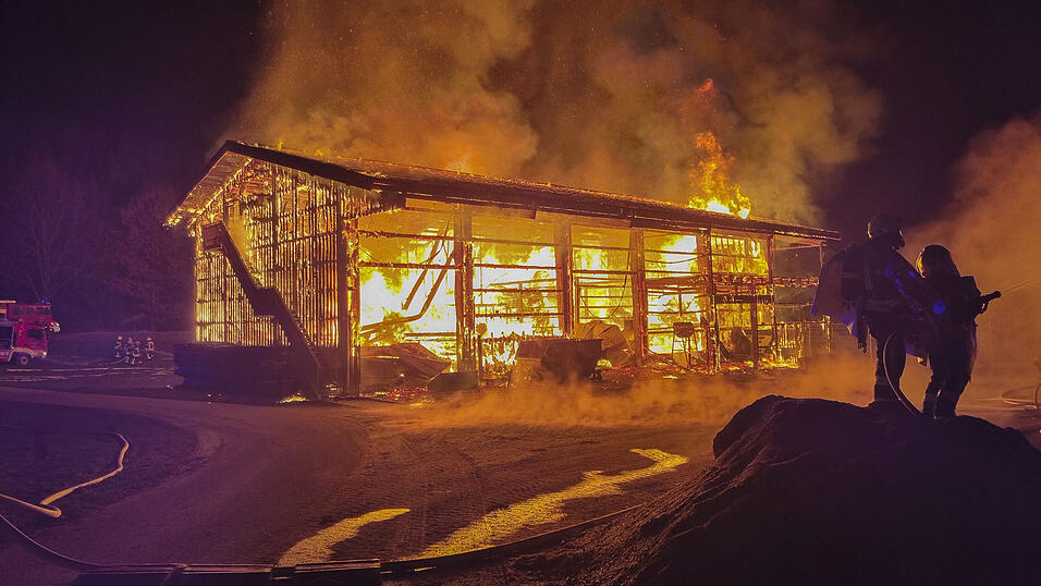Die Halle brannte komplett aus.