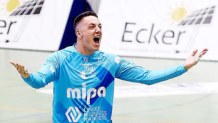 Die Emotionen m&uuml;ssen raus: TG-Keeper Strahinja Radisavljevic kam zuletzt in Rothenburg auf eine ph&auml;nomenale Fangquote.