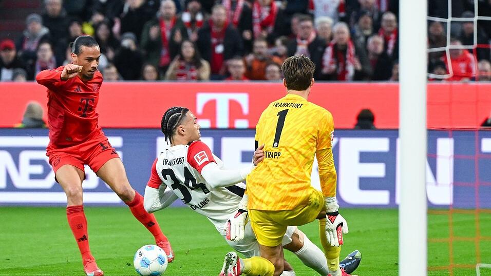 Oft in Aktion: Leroy Sané (l), rechts Frankfurts Torwart Kevin Trapp.
