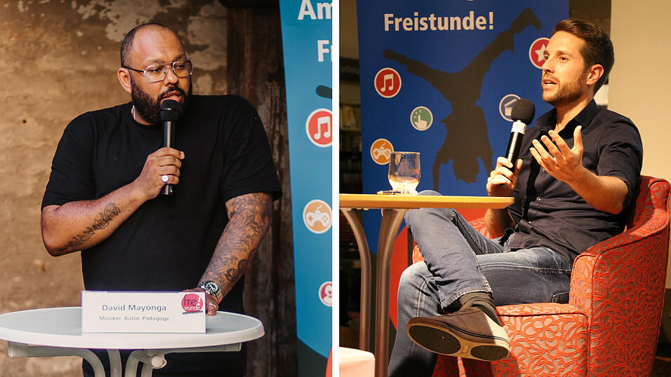 19. September 2017: Zur Bundestagswahl findet unser erster Freistunde-Talk statt. Auch ihm folgen viele nach: Wir sprechen über die Legalisierung von Cannabis, den Klimawandel und haben echte Stars zu Gast: David Mayonga alias Roger Rekless (links) und MrWissen2go. 19. September 2017: Zur Bundestagswahl findet unser erster Freistunde-Talk statt. Auch ihm folgen viele nach: Wir sprechen über die Legalisierung von Cannabis, den Klimawandel und haben echte Stars zu Gast: David Mayonga alias Roger Rekless (links) und MrWissen2go.