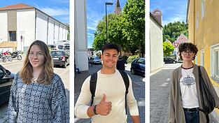 Sabrina Blahetka (Bild links, aus Vilsbiburg, 27 Jahre), Matteo Gerkensmeyer (Mitte, aus Landshut, 19), Nils (aus Landshut, 18) haben bei unserer Stra&szlig;enumfrage teilgenommen und erz&auml;hlen von&nbsp;Aufbruchstimmung aus dem Raum Landshut weg &ndash; aber noch mehr von R&uuml;ckbindung an die Region.&nbsp;