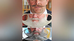 Solche B&auml;rte waren bei einer Bartmeisterschaft schon mal dabei - oben zum Beispiel der 'Schnurrbart Dali'.