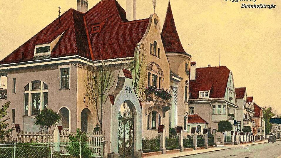 Die pr&auml;chtigen Villen der Bahnhofstra&szlig;e. Ein Bild aus dem Jahr 1913.
